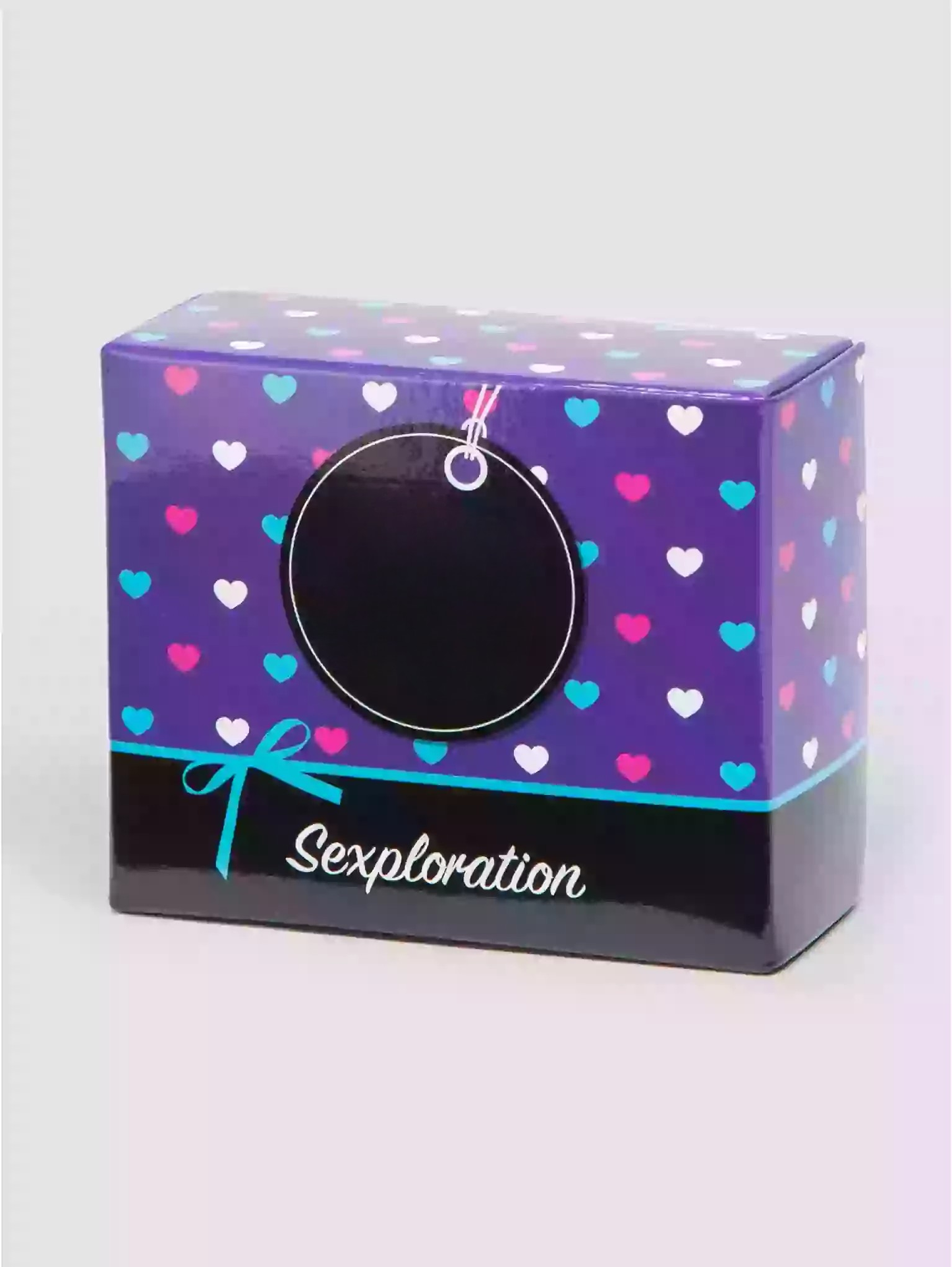 Box with heart pattern and 'Sexploration' text on a white background