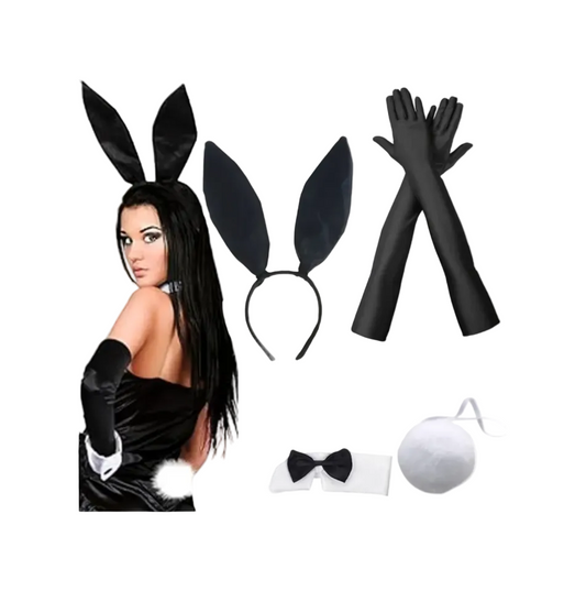 Sexy bunny costume set for ladies UK – cuffs, ears, tail, and gloves, adult cosplay outfit for roleplay and intimate fun