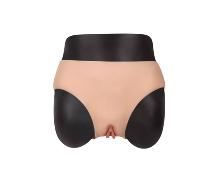 Black and beige underwear on a white background