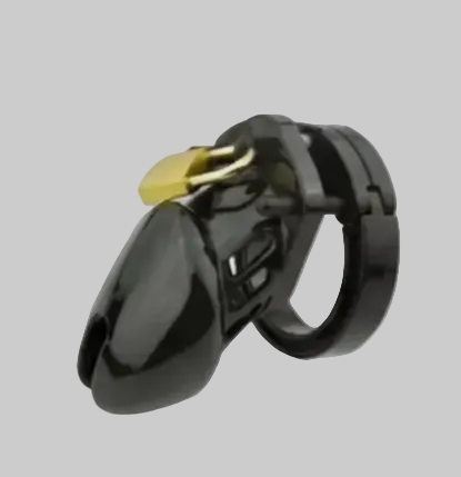 Black and gold clip on a gray background