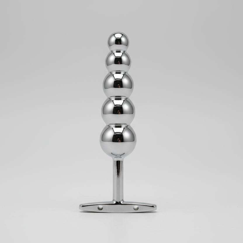 Stainless steel anal plug – ball beads and dilator, premium adult sex toy for anal stimulation and pleasure, UK body-safe metal design