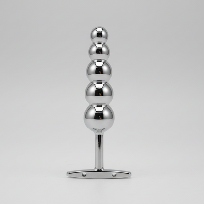 Stainless steel anal plug – ball beads and dilator, premium adult sex toy for anal stimulation and pleasure, UK body-safe metal design