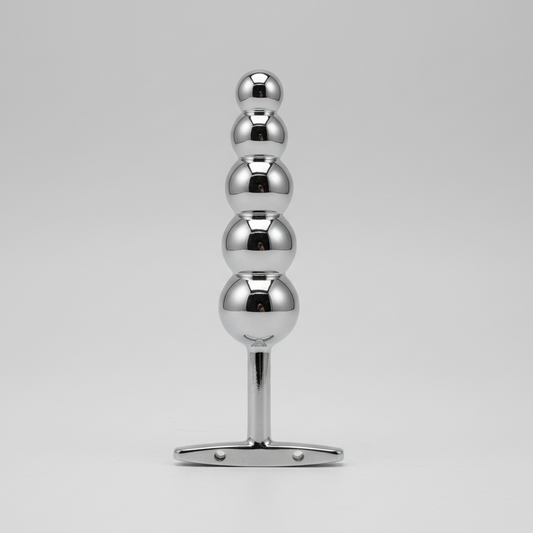 Stainless steel anal plug – ball beads and dilator, premium adult sex toy for anal stimulation and pleasure, UK body-safe metal design