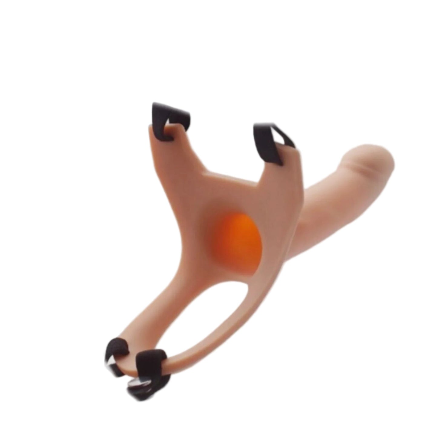 Slingshot with a ball on a white background