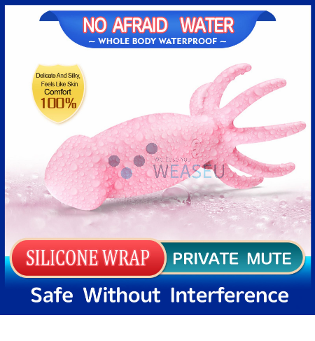 Pink silicone wrap product with text on a blue border