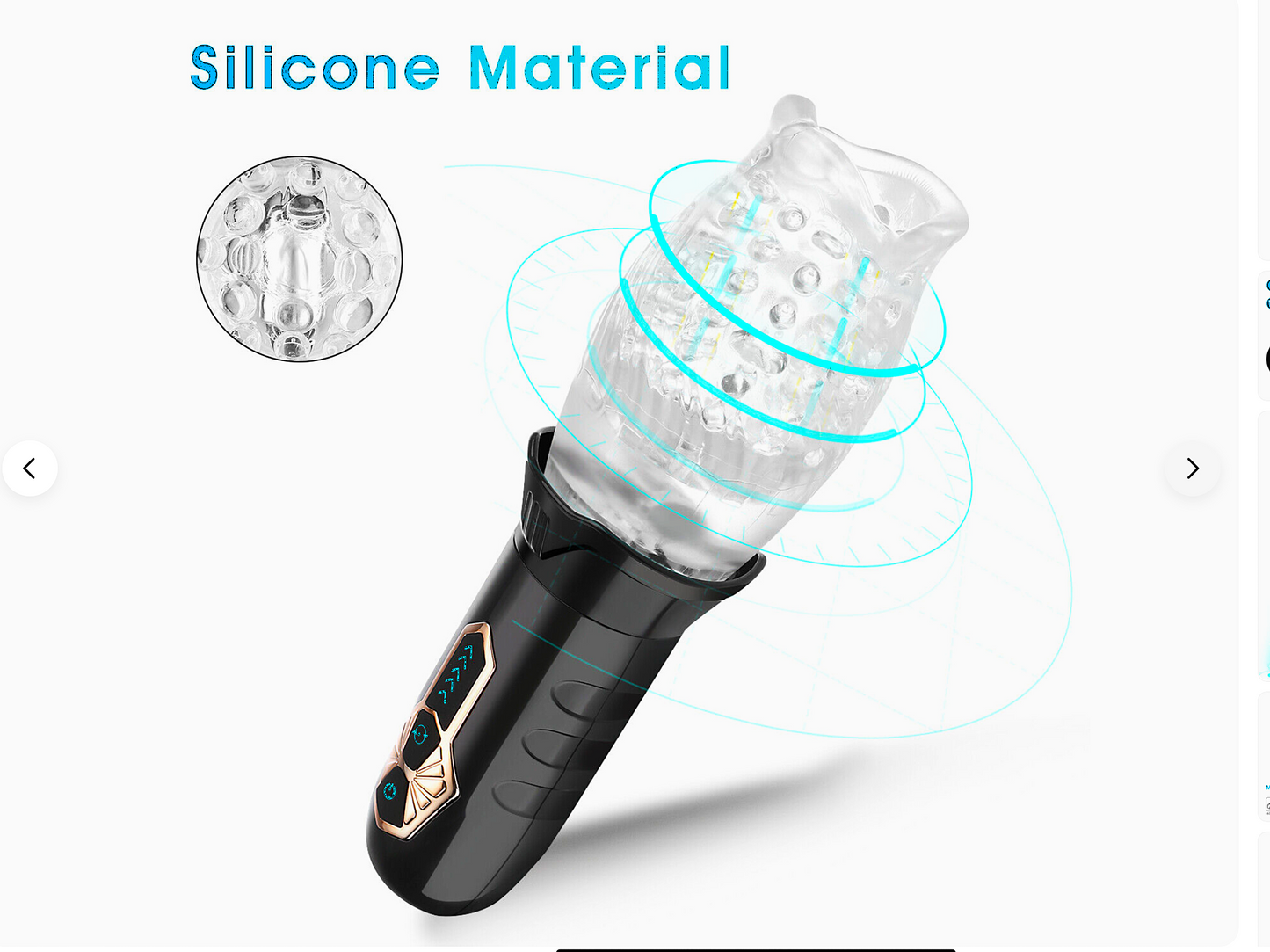 Electric shaver with silicone material feature on a white background