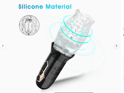 Electric shaver with silicone material feature on a white background