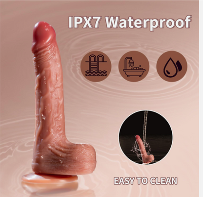 Product with IPX7 waterproof feature and easy cleaning indication on a beige background