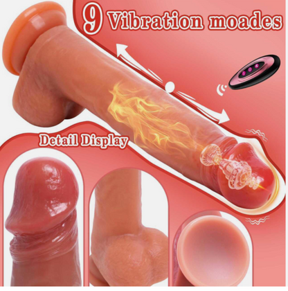 Product showing vibration modes with detailed design on a red background