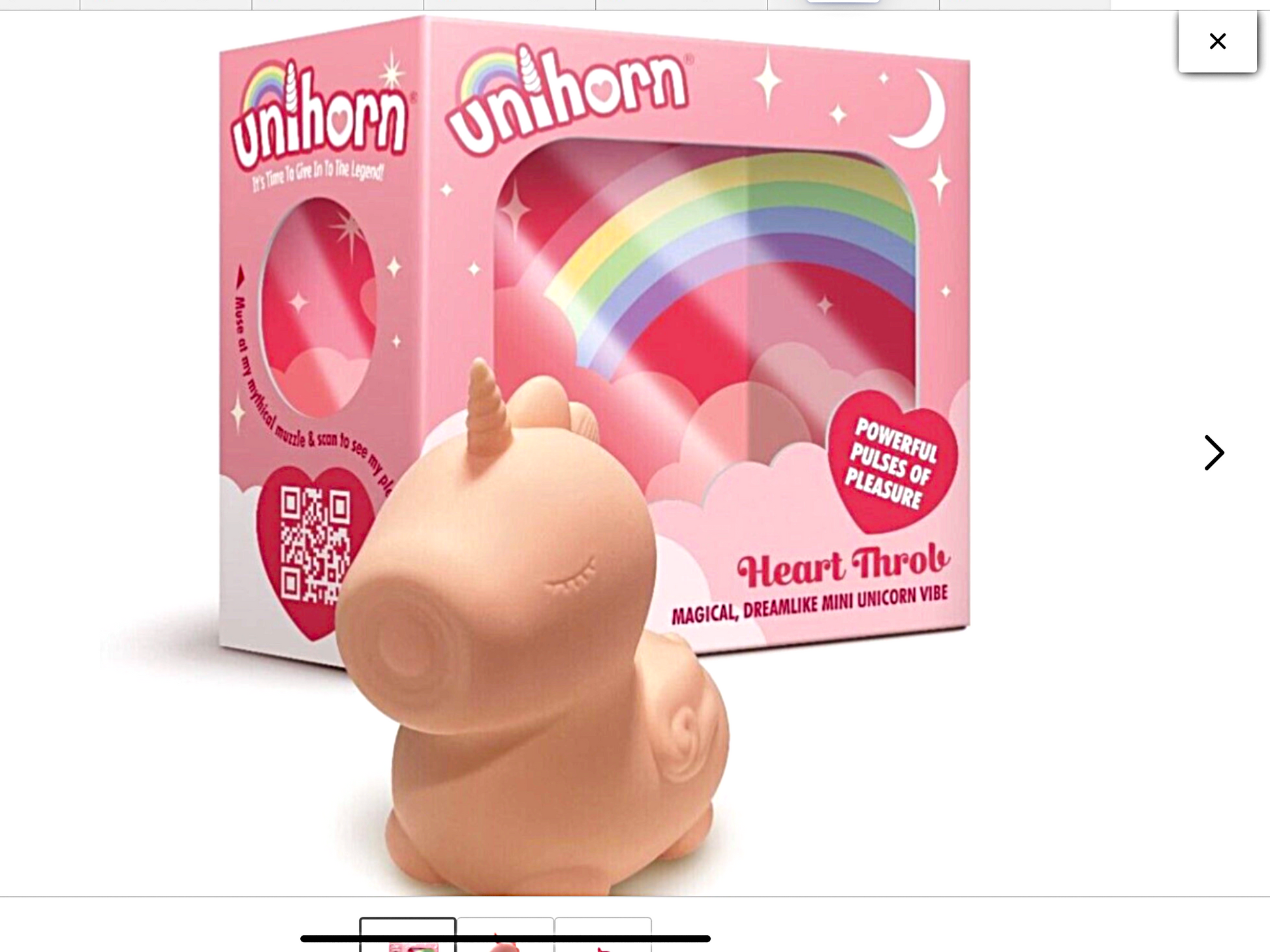 Unicorn-shaped product with packaging featuring the brand 'unihorn' on a white background.