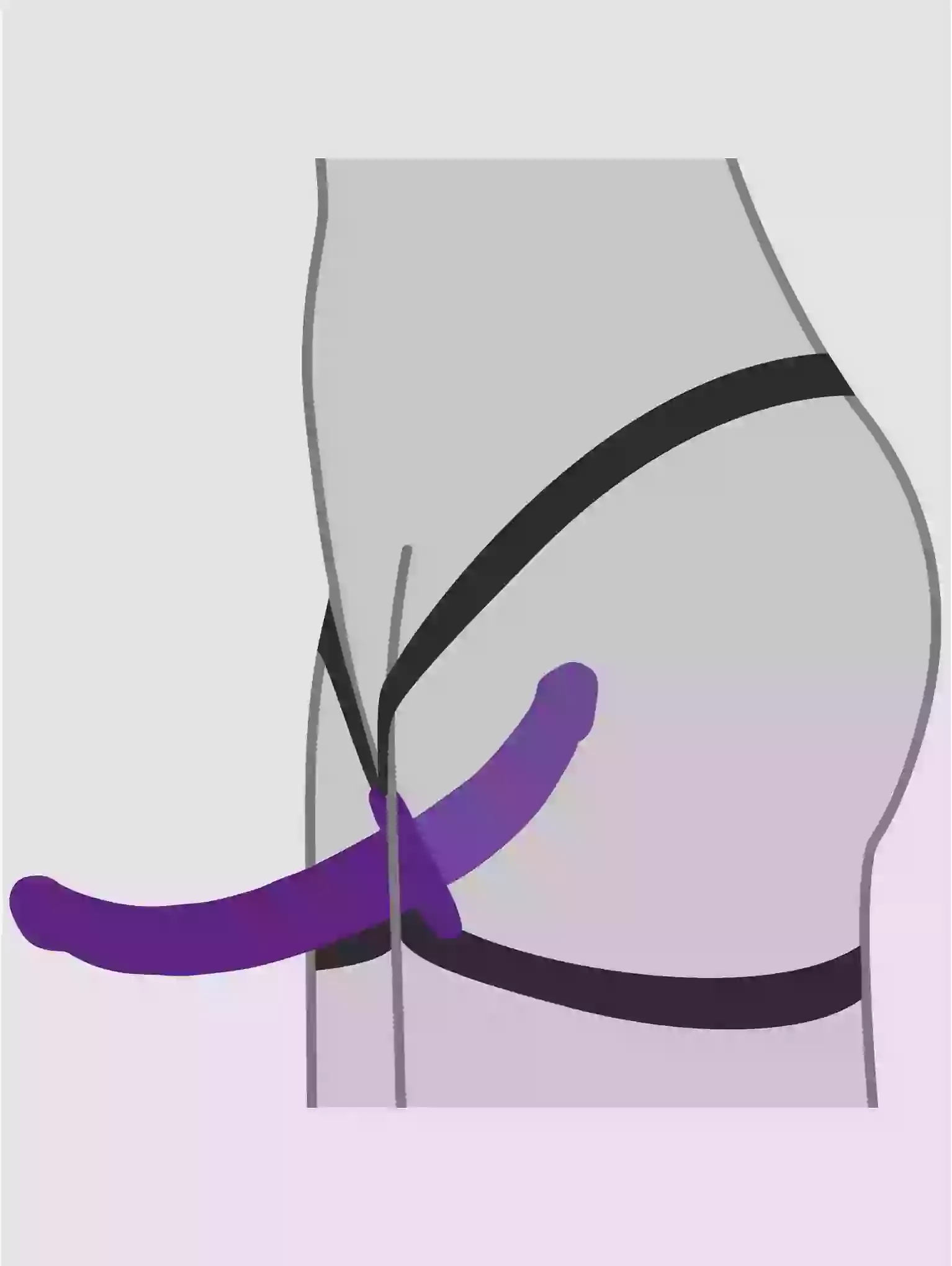 Transparent underwear with black straps on a light gray background