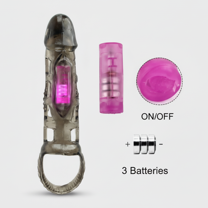 Body-Safe Silicone Vibrating Sleeve Adult Toy UK