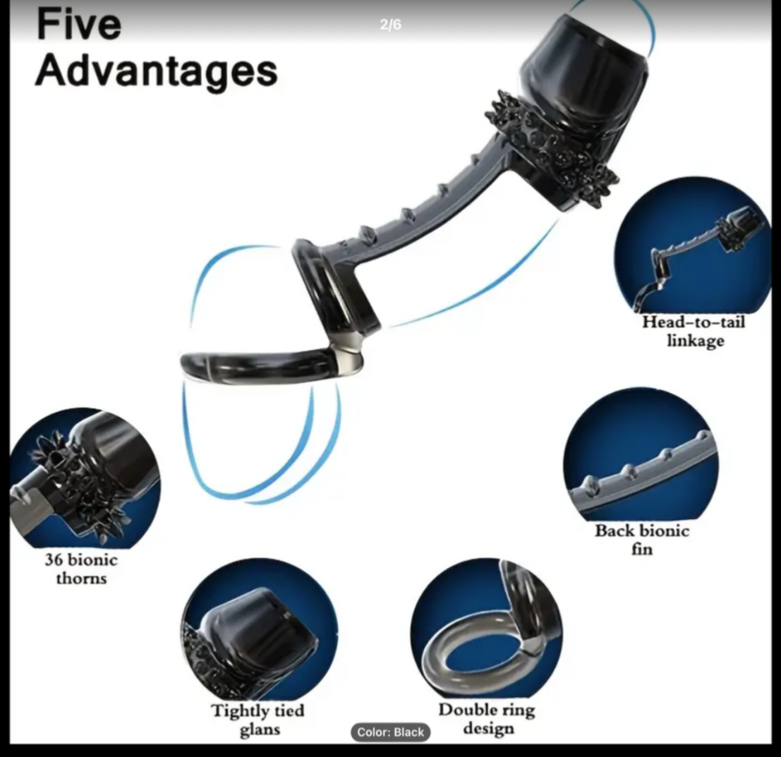 Diagram showing five advantages of a black device with labeled features.
