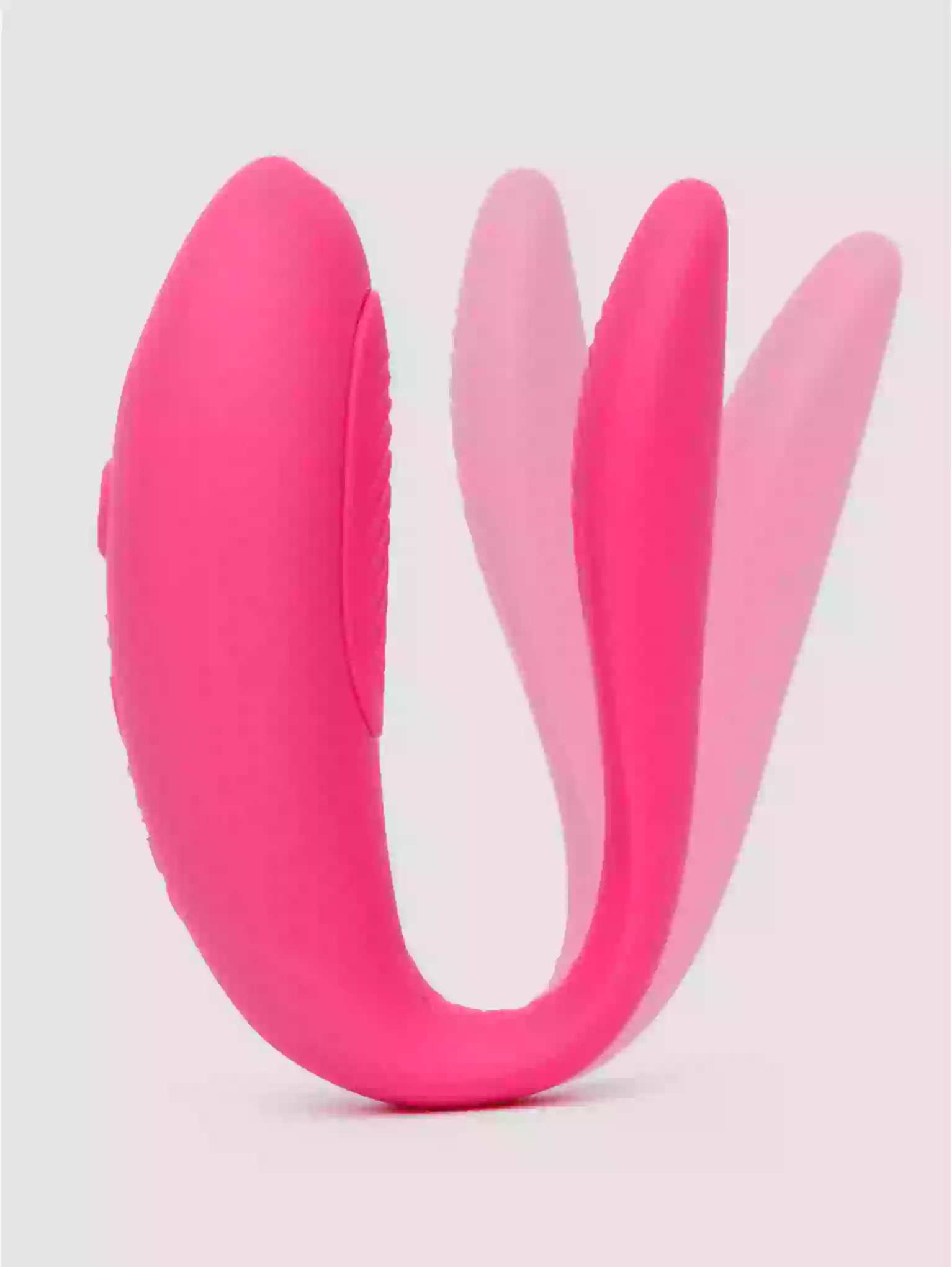 Pink silicone product on a light gray background