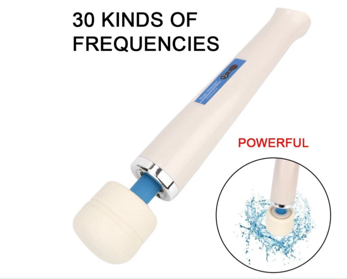 Massage捶 with text '30 Kinds of Frequencies' and 'Powerful' on a white background