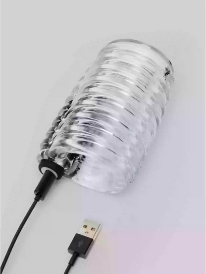 Clear Rechargeable Vibrating Male Stroker | 10 Mode Visual Toy