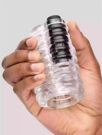 Clear Rechargeable Vibrating Male Stroker | 10 Mode Visual Toy
